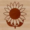 Vibrant Floral Design with Yellow Sunflower A simple floral design featuring a sunflower with bright yellow petals and dark center.