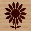 A vector illustration of a single sunflower with green stem and leaves, ideal for various design purposes.