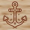 Nautical Anchor Clip Art A simple line drawing of a traditional anchor symbol with rope details.