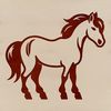 Cute Horse Illustration A simple line drawing of a cute standing horse.