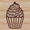 Free Cupcake Design Download An illustration of a sweet treat, a single serving cake with decorative toppings.