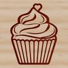 Simple Cupcake Design SVG File A vector design representation of a single serving dessert cake with frosting on top.