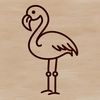 Line Drawing of a Flamingo in Nature A simple line drawing of a single flamingo standing on one leg in a naturalistic pose.