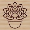 Desert Floral Design Icon A simple line drawing of a succulent plant, commonly found in desert landscapes.