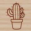 Vector Cactus Silhouette An outline illustration of a prickly cactus, suitable for use in gardening and nature-themed designs.