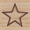 A simple line drawing of a star with five points, suitable for use as clip art or vector design.