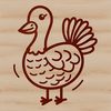 A simple line drawing illustration of a domesticated turkey, suitable for various design purposes.