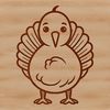 Simple Turkey Silhouette Artwork A simple line drawing of a farm animal commonly associated with the holiday season.