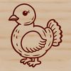A farm animal icon in simple lines. A simple line drawing of a farm animal turkey.