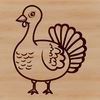 Festive Turkey Clip Art for Crafts A simple line drawing of a turkey, ideal for clipping out in Cricut or cutting machine projects.