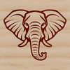 Vector design of a safari animal, an elephant with bold lines and minimalist style.