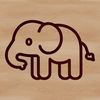 A simple line drawing of a standing African elephant, suitable for various design and crafting applications.