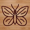 Beautiful Butterfly Line Art A simple line drawing illustration of a colorful insect with distinctive wings.