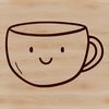 A simple line drawing of a cup, ideal for clip art and vector design.