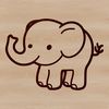 A simple line drawing of a standing elephant, a classic safari animal.