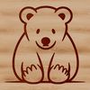 A simple line drawing of a polar bear, suitable for use in vector art and design projects.