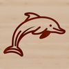 Oceanic Friend A simple line drawing of a dolphin in the ocean.
