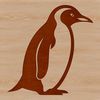 Frozen Friend Vector Image A simple line drawing of a black and white penguin standing on ice.