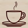 A simple line drawing of a coffee cup with a rounded body and cylindrical handle.