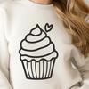 Cute Cupcake Line Drawing Simple line drawing of a cupcake, suitable for vector art and clipart designs.