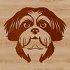 Stylized Shih Tzu Head Silhouette A simple line drawing of a Shih Tzu dog's head.