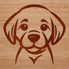 Labrador Dog Silhouette A simple line drawing illustration of a Labrador Retriever dog's head.