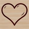 A simple line drawing of a heart shape, suitable for vector design.
