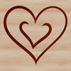 Simple line drawing of a classic love heart symbol.