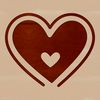 Simple line drawing heart shape with clean lines and no fill.