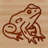 Simple SVG Animal Design A simple line drawing of a toad in a wild setting.