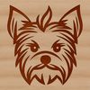 Adorable Yorkshire Terrier Dog Breed Line Drawing A simple line drawing of a Yorkshire Terrier dog breed in vector format.