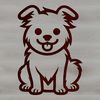 Adorable Sitting Pup Illustration A simple line drawing of a cute sitting dog, suitable for vector art projects.
