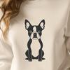 Relaxed Dog Sitting Vector Art Vector drawing of a relaxed Boston Terrier animal in a seated position.