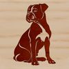 Boxer Breed Illustration for Digital Design A seated dog breed with distinctive markings, suitable for digital design.