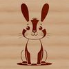 Cuddly Rabbit Silhouette SVG A simple illustration of a rabbit sitting on its haunches, suitable for vector design and cutting machines.