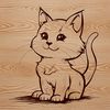 Simple Cat Design Vector Graphic A sitting kitten depicted in simple vector design.