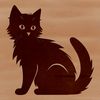 Free SVG Cat Image for Download A sitting cat depicted in vector format for use as clip art.