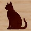 A sitting cat in simple vector lines, suitable for digital editing with software like Procreate or Photoshop.