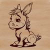 Free SVG Vector Art - Cute Donkey Graphic A donkey sitting in a field with a vector design style.