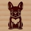 Adorable French Bulldog Silhouette A sitting French bulldog in a simplified vector design.
