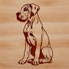Large Breed Canine SVG Graphic A large breed dog sitting on the ground, depicted in vector format.