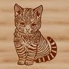 Purrfectly Cute Kitten Illustration A cute kitten sitting on the floor with its paws tucked under its body.