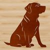Free Labrador Clipart Image A sitting Labrador Retriever breed dog in vector design format.