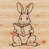 Beautiful Rabbit SVG Design A detailed illustration of a rabbit in a sitting position, created as a scalable graphic.