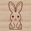 A cartoon rabbit sitting in a relaxed pose, suitable for various digital applications and crafts.