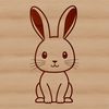 A sitting rabbit illustration suitable for vector art designs.