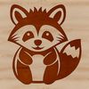 Cozy Raccoon Illustration A simple line drawing of a raccoon sitting on its hind legs.