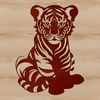 Wild Tiger Illustration A realistic illustration of a sitting tiger, showcasing its wild animal nature.