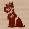 Yorkshire Terrier Breed Icon in Simple Vector Design A seated dog breed icon, specifically the Yorkshire Terrier, depicted in simple vector form.