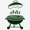 Grilled to Perfection Vector Illustration Vector graphic illustration of a barbecue grill with cooking elements.